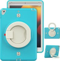 NIKCORP Robusna zaštitna maska za iPad 8/9 10.2" s rotirajućim stalkom i naramenicom otporna na udarce, tirkizna